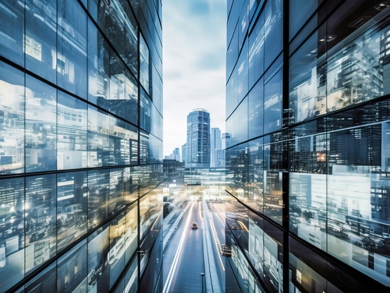 Fast paced and ever changing landscape of a dynamic business environment. Abstract business background.